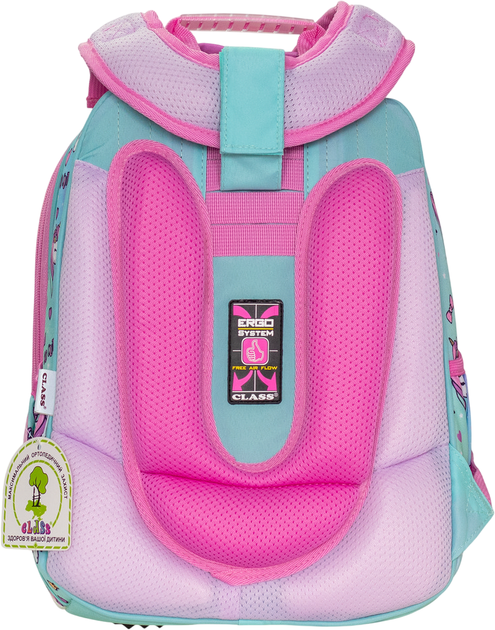 Рюкзак Class SchoolCase Mini Cute Unicorn 2 отделения 35х27х16 см Розовый с голубым (8591662250503) - изображение 4