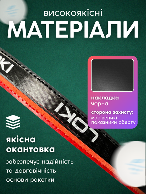 Ракетка для настольного тенниса 4 звезды star для пинг понга соревнований с пятислойным основанием липкой четырехзвездочная для точных ударов LOKI K4star ТН46604 + в подарок чехол - Фото 4 Ракетка для настольного тенниса 4 звезды star для пинг понга соревнований с пятислойным основанием липкой четырехзвездочная для точных ударов LOKI K4star ТН46604 + в подарок чехол - изображение 4