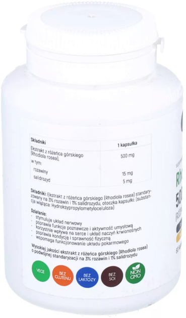 Suplement diety Aliness Rhodiola Rosea 500 mg 60 kapsułek (5903242581274) - obraz 2