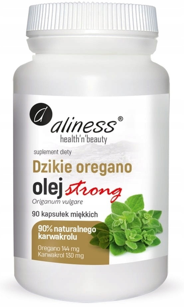 Харчова добавка Aliness Олія дикого орегано сильна 90 капсул (5903242580475) - зображення 1