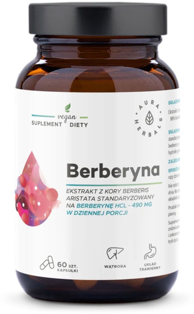 Харчова добавка Aura Herbals Берберин 490 мг 60 капсул (5902479614076) - зображення 1