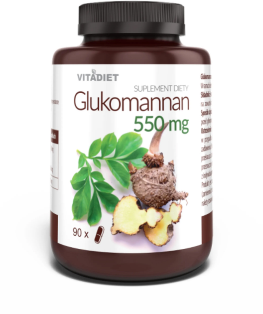 Suplement diety Vitadiet Glukomannan 550 mg 90 kapsułek (5900425006906) - obraz 1