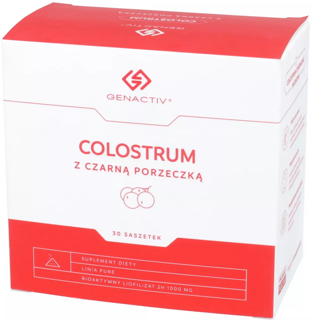 Suplement diety Genactiv Colostrum z czarną porzeczką 30 saszetek (5907546536015) - obraz 1