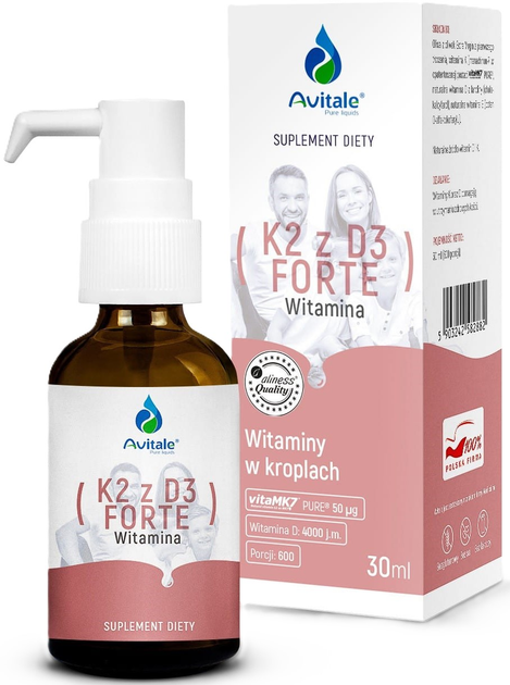 Suplement diety Avitale Witamina K2 z D3 Forte 30 ml (5903242582882) - obraz 1