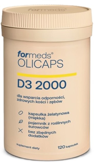 Харчова добавка Formeds Olicaps D3 2000 120 капсул (5903148623146) - зображення 1