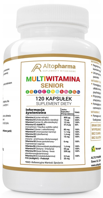 Suplement diety Alto Pharma Multiwitamina Senior 120 kapsułek (5903661237646) - obraz 1