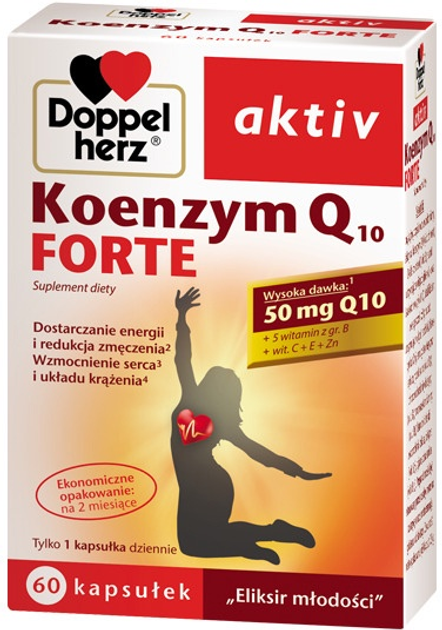 Suplement diety Doppelherz Aktiv Koenzym Q10 Forte 60 kapsułek (4009932578751) - obraz 1