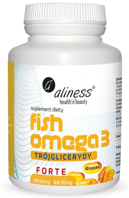 Suplement diety Aliness Fish Omega 3 Forte Trójglicerydy 60 kapsułek (5903242584077) - obraz 1