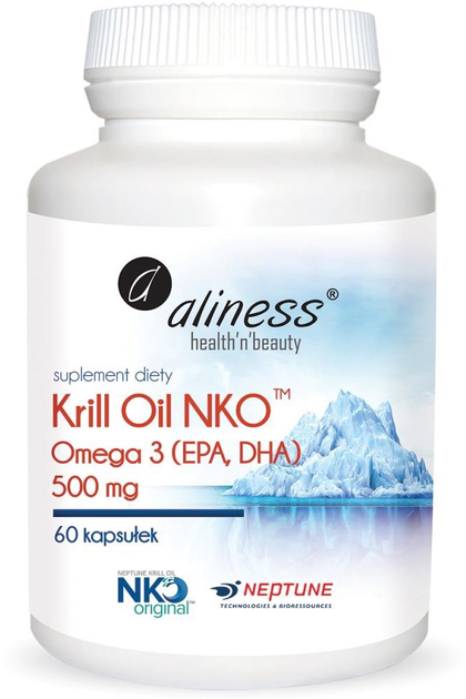 Харчова добавка Aliness Krill Oil NKO Omega 3 500 мг 60 капсул (5902596935627) - зображення 1