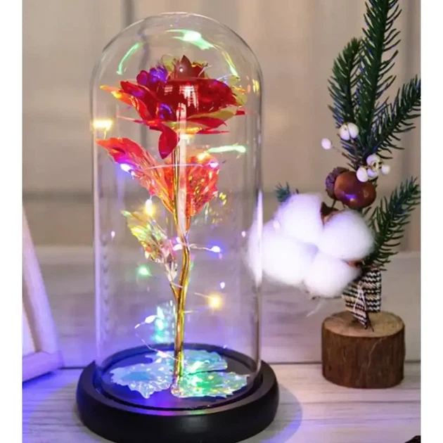 Роза в колбе LED RED GOLD - изображение 2