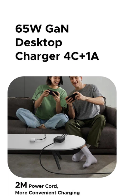 Зарядное устройство 5 in 1 Ugreen X767 65W 5 Port GaN Desktop Fast Charger PPS QC4.0 PD3.0 для телефона 16 15 14 Pro Xiaomi Samsung планшет Macbook Air Grey (65195) - изображение 13