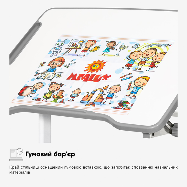 Комплект Evo-kids (стіл+стілець) Evo-03 Ergo Grey (арт. Evo-03 Ergo G) - изображение 7