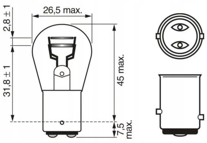 Набір автомобільних лампочок Bosch Pure Light P21/5W 12 В 10 шт (1987302202) - зображення 2