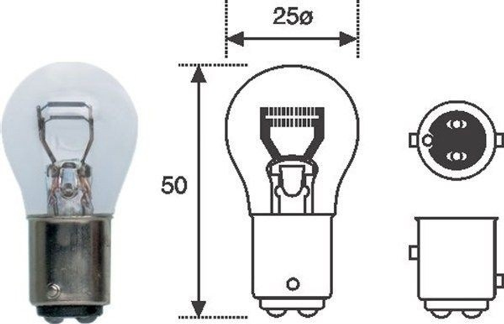 Zestaw żarówek samochodowych Magneti Marelli P21/5W 12 V 10 szt (P21 5W 12V) - obraz 5