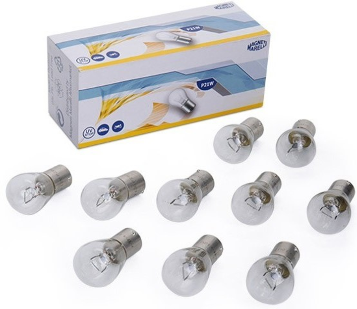 Zestaw żarówek samochodowych Magneti Marelli P21W 12 V 10 szt (P21W 12V) - obraz 1