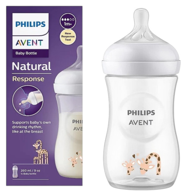 Пляшечка для годування Philips AVENT Natural Response  260 мл 1м+ Жирафа SCY903/66 (8710103989691) - зображення 12