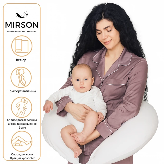 Подушка для беременных и кормления MirSon №8300 Velvet Line 28-0001 White Велюр 30х170х20 см (2200006200253) - Фото 3 Подушка для беременных и кормления MirSon №8300 Velvet Line 28-0001 White Велюр 30х170х20 см (2200006200253) - изображение 3