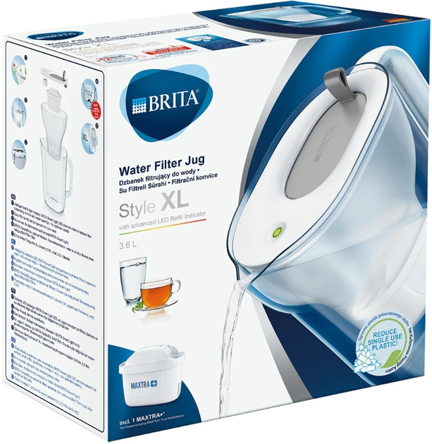 Фільтр-глечик Brita Style XL LED 3,6 л (2,3 л очищеної води) сірий - зображення 4