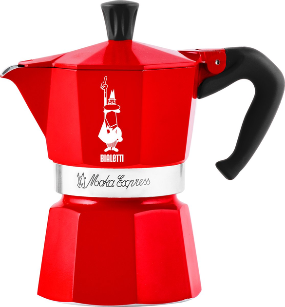 Kawiarka Bialetti Moka Express Nutcracker czerwona na 3 filiżanki (8006363074360) - obraz 1