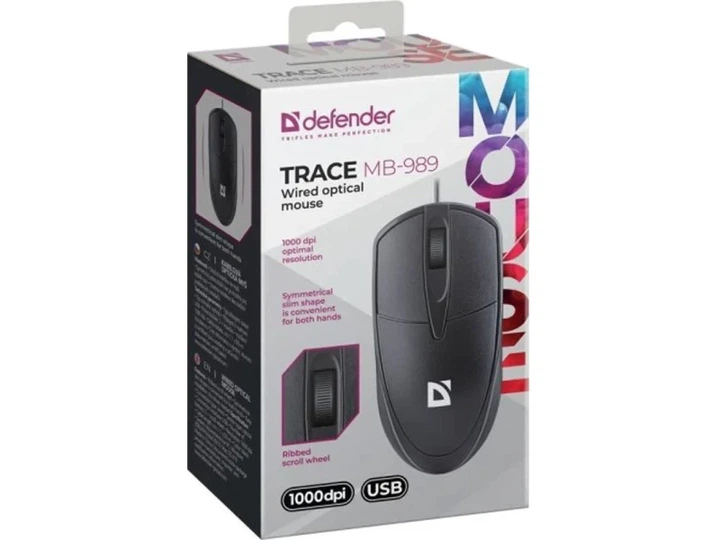 Миша Defender Trace MB-989 Black (52989) - изображение 3