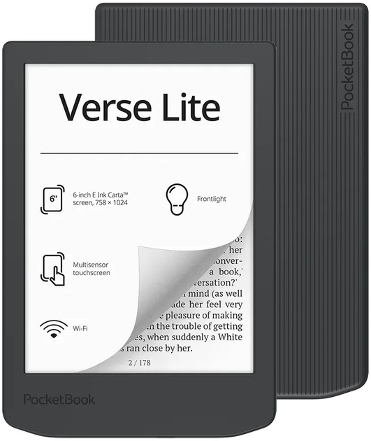 Czytnik e-booków PocketBook 619 Verse Lite Midnight Grey (PB619-T-WW-B) - obraz 1