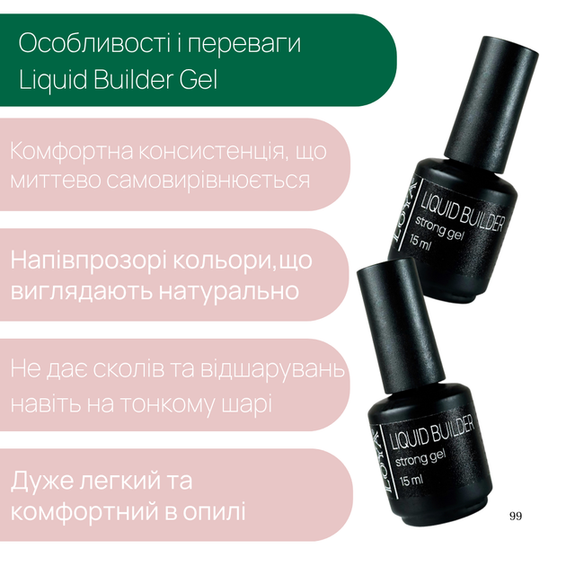 Рідкий гель Liquid Gel 45 LOYA Теплий беж 15 мл - изображение 2