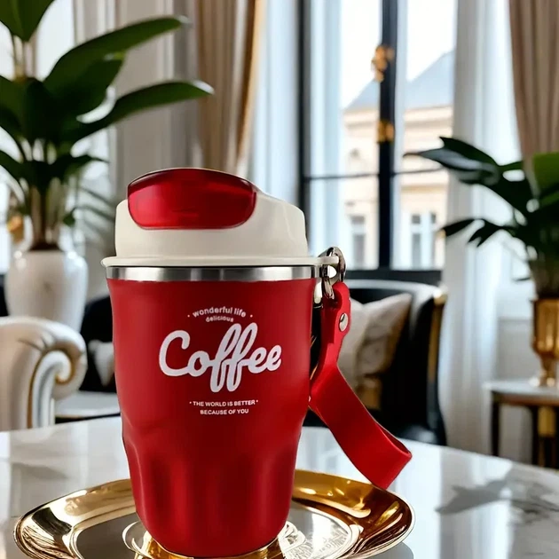 Термокружка Coffee термостакан крастный - Фото 1 Термокружка Coffee термостакан крастный - изображение 1