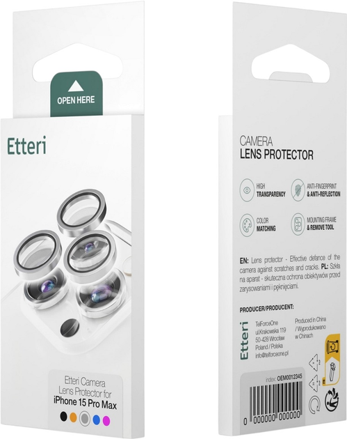 Szkło hartowane Etteri Camera Lens Protector do Apple iPhone 16 / 16 Plus Pink (5907504524559) - obraz 4