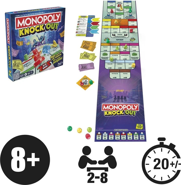 Gra planszowa Hasbro Monopoly Knockout (wersja duńska) (5010996218261) - obraz 3