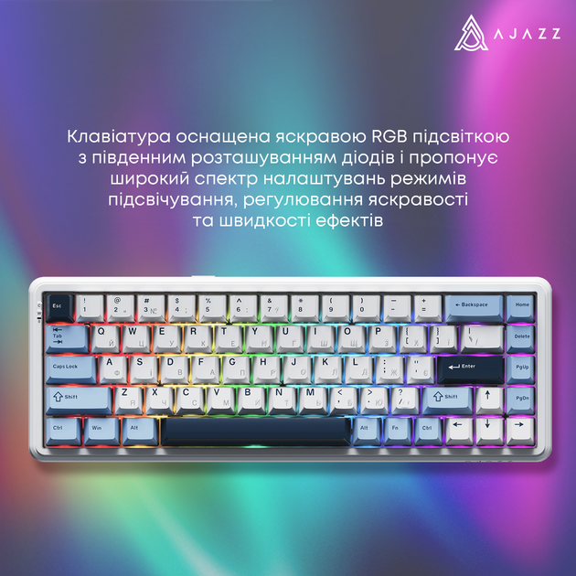 Дротова магнітна клавіатура Ajazz AK680 MAX Magnetic switches Blue White Dark Blue (AK680-M-BWD-AW) - зображення 7