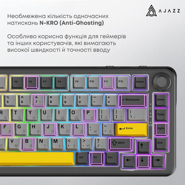 Клавиатура механическая беспроводная Ajazz AK820 MAX PLUS Daydream Switch RGB Wireless/BT/USB Black - Фото 10 Клавиатура механическая беспроводная Ajazz AK820 MAX PLUS Daydream Switch RGB Wireless/BT/USB Black - изображение 10