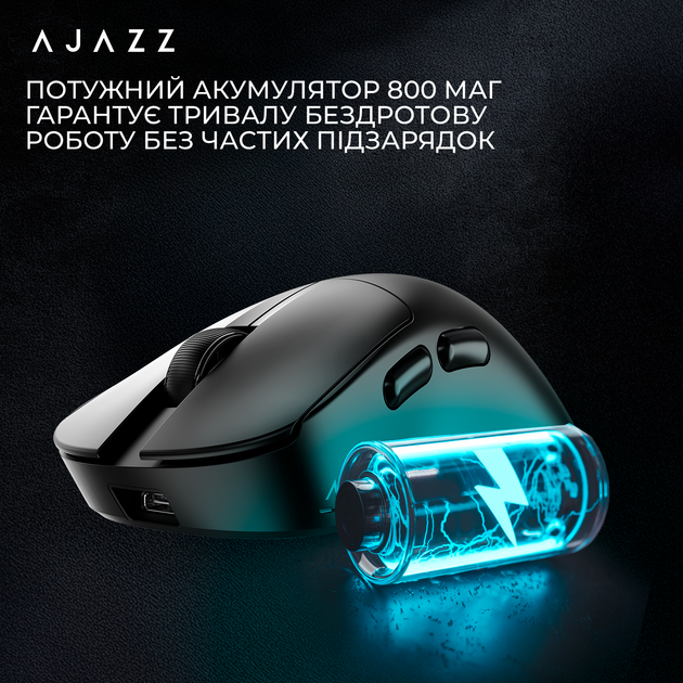 Мышь Ajazz AJ179 V2 MAX Wireless/Bluetooth/USB Black (AJ179-V2-MAX-B) - Фото 9 Мышь Ajazz AJ179 V2 MAX Wireless/Bluetooth/USB Black (AJ179-V2-MAX-B) - изображение 9