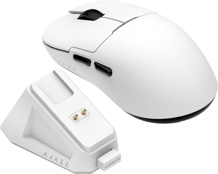Миша Ajazz AJ159P MC Charging Dock Wireless/Bluetooth/USB White (AJ159P-MC-W) - Фото 4 Миша Ajazz AJ159P MC Charging Dock Wireless/Bluetooth/USB White (AJ159P-MC-W) - изображение 4