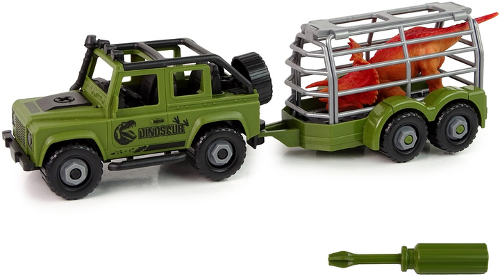 Набір іграшок LEAN Toys Динозавр Позашляховик-транспортер для розбирання DIY з динозавром та аксесуарами Зелений 12956 (5905323211322) - зображення 3