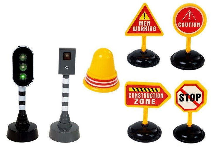 Набір іграшок LEAN Toys Самоскид 1:14 + Дорожні знаки + Фоторадар + Аксесуари 7583 (5905884455685) - зображення 6