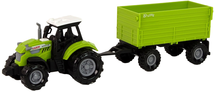 Іграшка LEAN Toys Сільськогосподарський трактор з причепом, світлом і звуками Зелений 15223 (5905515356084) - зображення 3