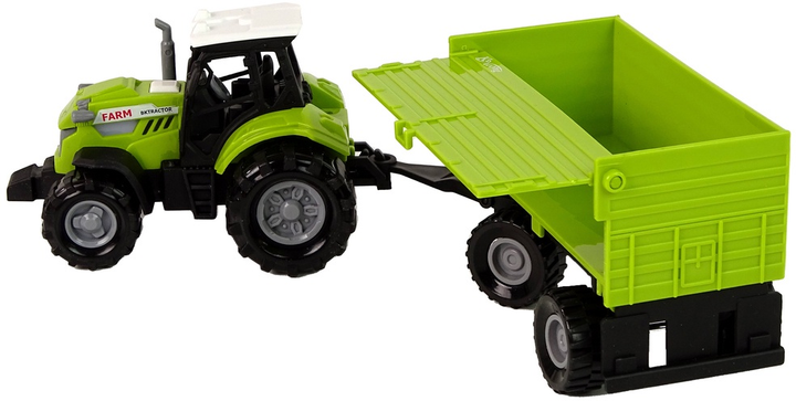 Іграшка LEAN Toys Сільськогосподарський трактор з причепом, світлом і звуками Зелений 15223 (5905515356084) - зображення 4