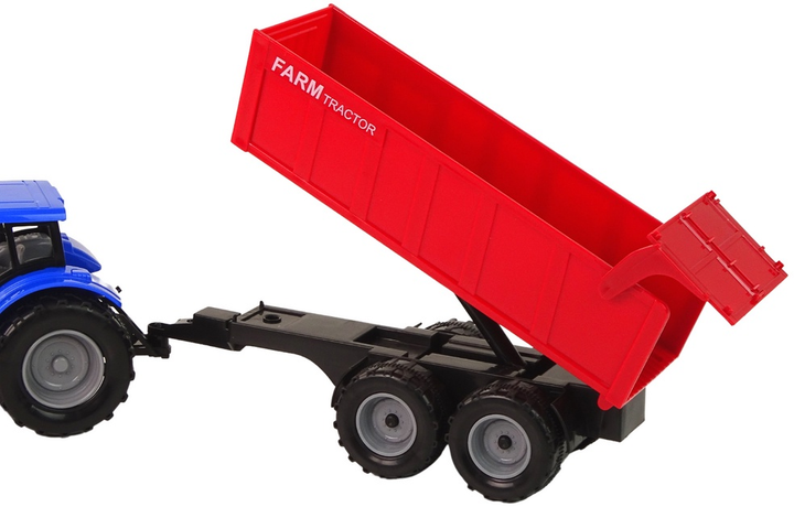 Pojazd rolniczy LEAN Toys FarmaTraktor z przyczepą Niebieski 15664 (5905679071885) - obraz 4