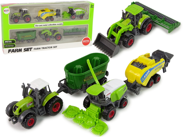 Набір іграшок LEAN Toys Сільськогосподарські транспортні засоби з металевими елементами, 6 шт. 12764 (5905214978020) - зображення 2