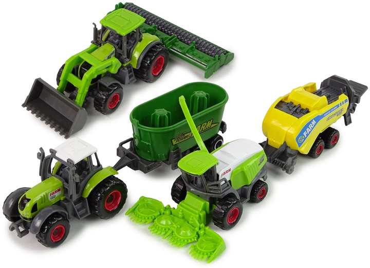 Набір іграшок LEAN Toys Сільськогосподарські транспортні засоби з металевими елементами, 6 шт. 12764 (5905214978020) - зображення 3