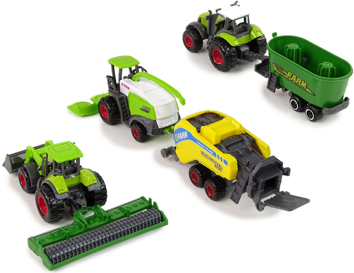 Набір іграшок LEAN Toys Сільськогосподарські транспортні засоби з металевими елементами, 6 шт. 12764 (5905214978020) - зображення 4