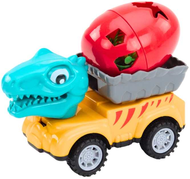 Zestaw autek LEAN Toys Samochód z głową dinozaura i z jajem w przyczepie 4 szt 18972 (5905991014553) - obraz 4
