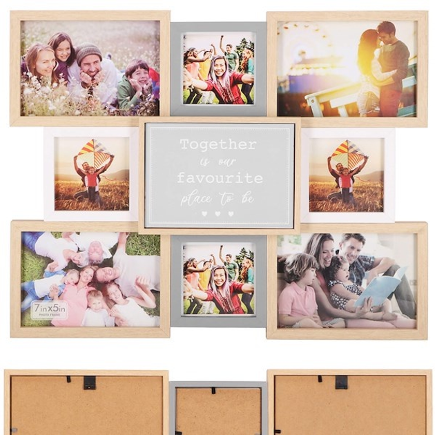 Multirama Springos na 9 zdjęć 13×18 cm i 10×10 cm brązowo-szara (5907719478920) - obraz 1