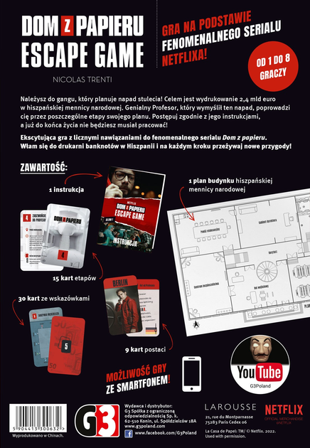 Gra planszowa G3 Escape Room Dom z papieru Sezon 1 (5904413300632) - obraz 4