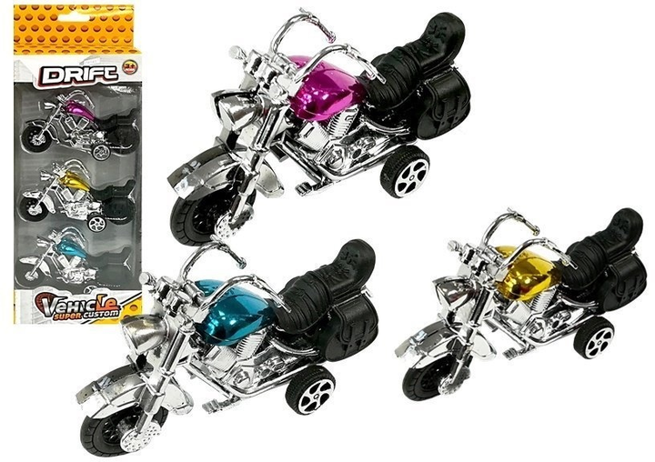 Zestaw zabawek LEAN Toys Motocykle z napędem frykcyjnym 3 szt 5428 (5905991032090) - obraz 2