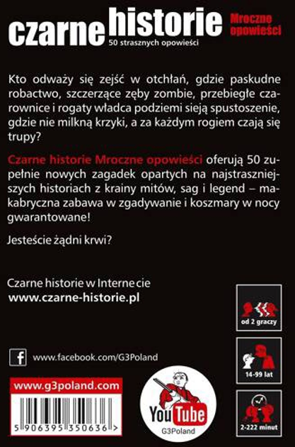 Gra planszowa G3 Czarne historie: Mroczne opowieści (5906395350636) - obraz 4