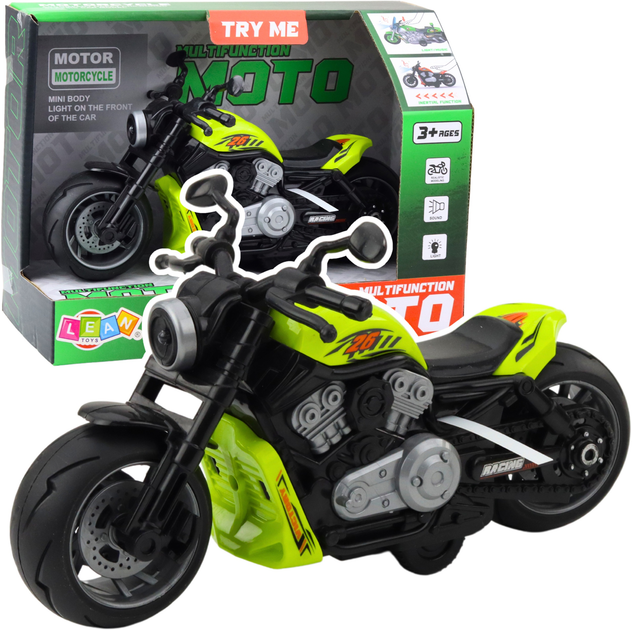 Іграшка LEAN Toys Іграшковий мотоцикл на батарейках з приводом, світлом і звуками Зелений 24210 (5905991053569) - зображення 2