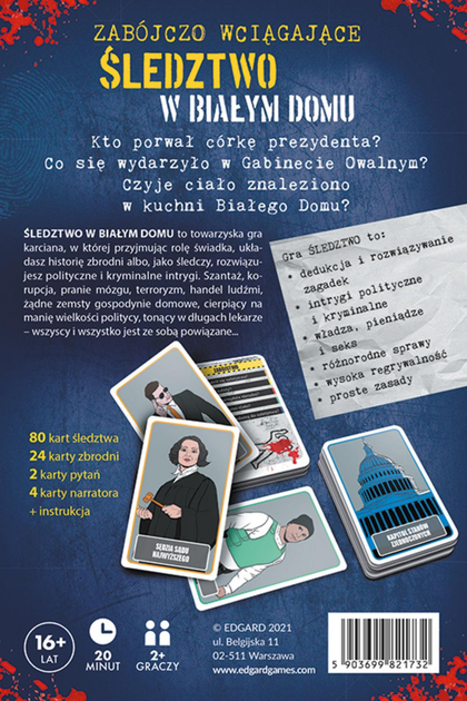 Gra planszowa Edgard Games Śledztwo: w Białym Domu (5903699821732) - obraz 3