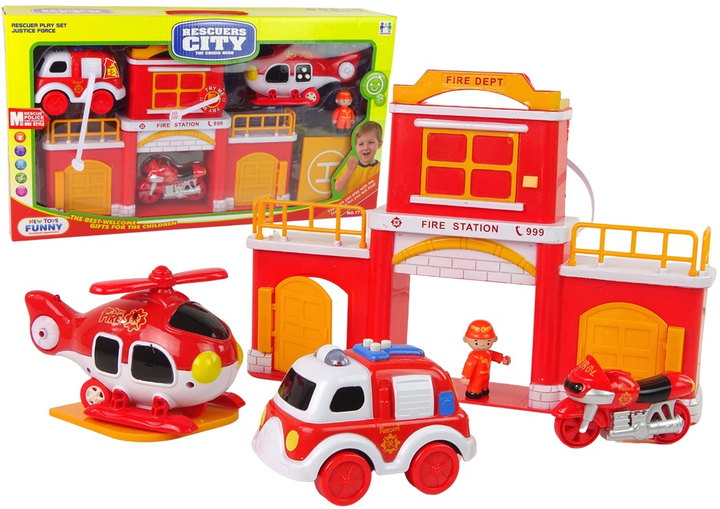 Набір іграшок LEAN Toys Пожежна станція зі звуком 1952 (5905515351621) - зображення 2