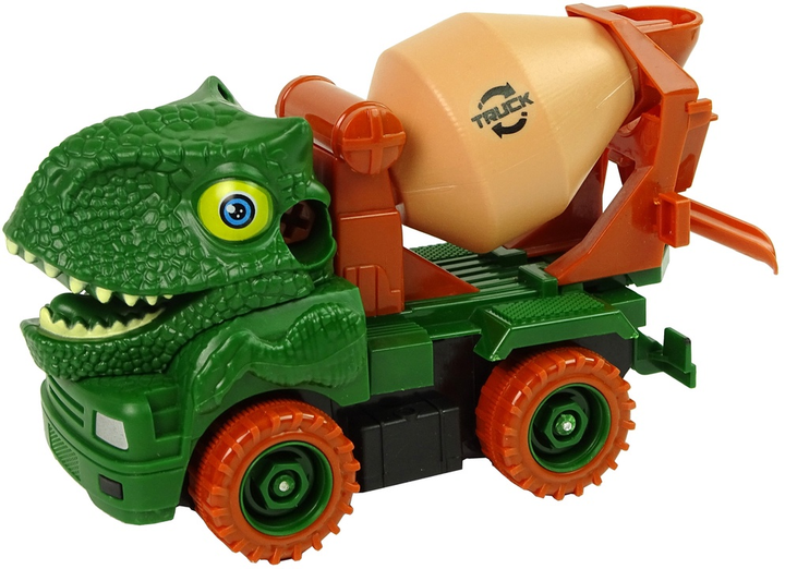 Набір іграшок LEAN Toys Вантажівка Бетонозмішувач Динозавр для розбирання Зелений + Аксесуари 10422 (5904665992609) - зображення 3